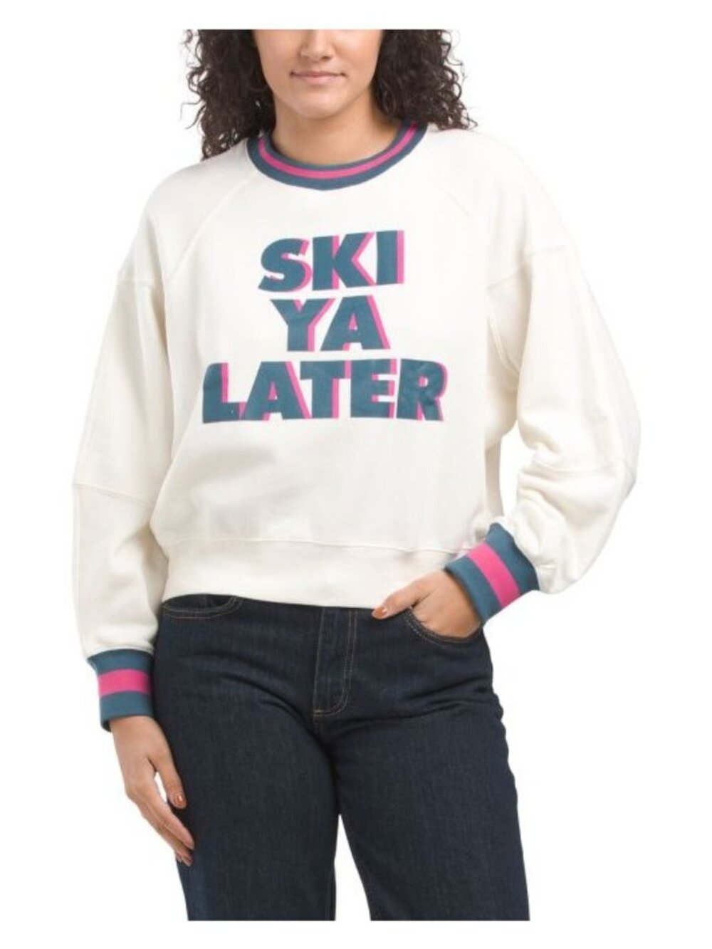 Chaser Cropped Dolman Sleeve Sweatshirt - Medium, New with Tags